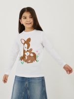 ⁦Styli Girls Graphic Print Long Sleeve T-Shirt⁩ - الصورة ⁦2⁩