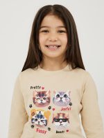 ⁦Styli Girls Graphic Print Regular Fit T-Shirt⁩ - الصورة ⁦5⁩