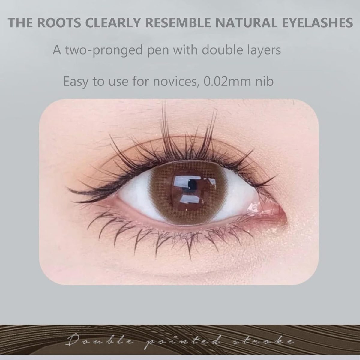 ⁦Excefore 2 Pack Dual-Tip Eye Liner, 3 In 1 Long Lasting Waterproof Eyebrow Pencil, Professional Makeup Liquid Eye Liner Pencil for Women (Gray & Brown)⁩ - الصورة ⁦4⁩