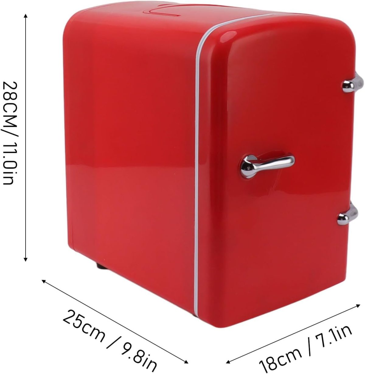 ⁦fannay 4L Mini Fridge, 36W DC12V Portable Cooler and Warmer with AC DC Adapters, Multifunctional Travel Small Refrigerator for Food, Drinks, Skin Care, Beauty, Breast Milk (Red)⁩ - الصورة ⁦7⁩