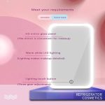 ⁦Biolomix Mini Makeup Beauty Fridge, 8L Portable Cosmetic Refrigerator, Makeup Mirror Skincare Fridge with LED Light, Quiet, Cooler/Warmer Fridge, 12V /220V for Car/Home, Gift For Women And Girls⁩ - الصورة ⁦3⁩