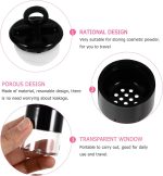 ⁦Empty Loose Powder Box, with Powder Puff and Sifter Refillable Plastic Loose Powder Containers DIY Makeup Powder Case Powder Jar for Makeup Face Body Loose Powder, 2 Pack, Black Empty Loose Powder Box⁩ - الصورة ⁦8⁩