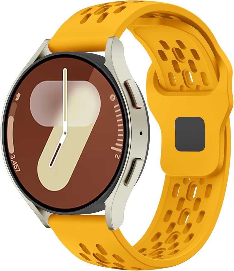 VEMIGON Breathable Bands Compatible with Samsung Galaxy Watch 7/6/5/4 Band 40mm 44mm/Galaxy Watch 6/4 Classic 47mm 43mm 46mm 42mm/Watch 5 pro 45mm, 20mm Silicone Sport Replacement Strap