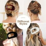 ⁦4 PCS Flat Hair Clips, Rectangular Shark Hair Claw Clips for Women Girls, Strong Hold Hair Barrettes for Thick Thin Hair,Comfortable Curved Flat Clips (Style 1, One size)⁩ - الصورة ⁦3⁩