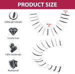 ⁦outopen 7 Pairs Bottom Lashes Japanese Manga Style False Eyelashes Soft Clear Band Strips False Eyelashes Natural Look Lower Lashes Reusable (A09)⁩ - الصورة ⁦2⁩