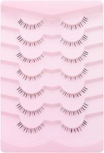 ⁦outopen 7 Pairs Bottom Lashes Japanese Manga Style False Eyelashes Soft Clear Band Strips False Eyelashes Natural Look Lower Lashes Reusable (A09)⁩ - الصورة ⁦7⁩