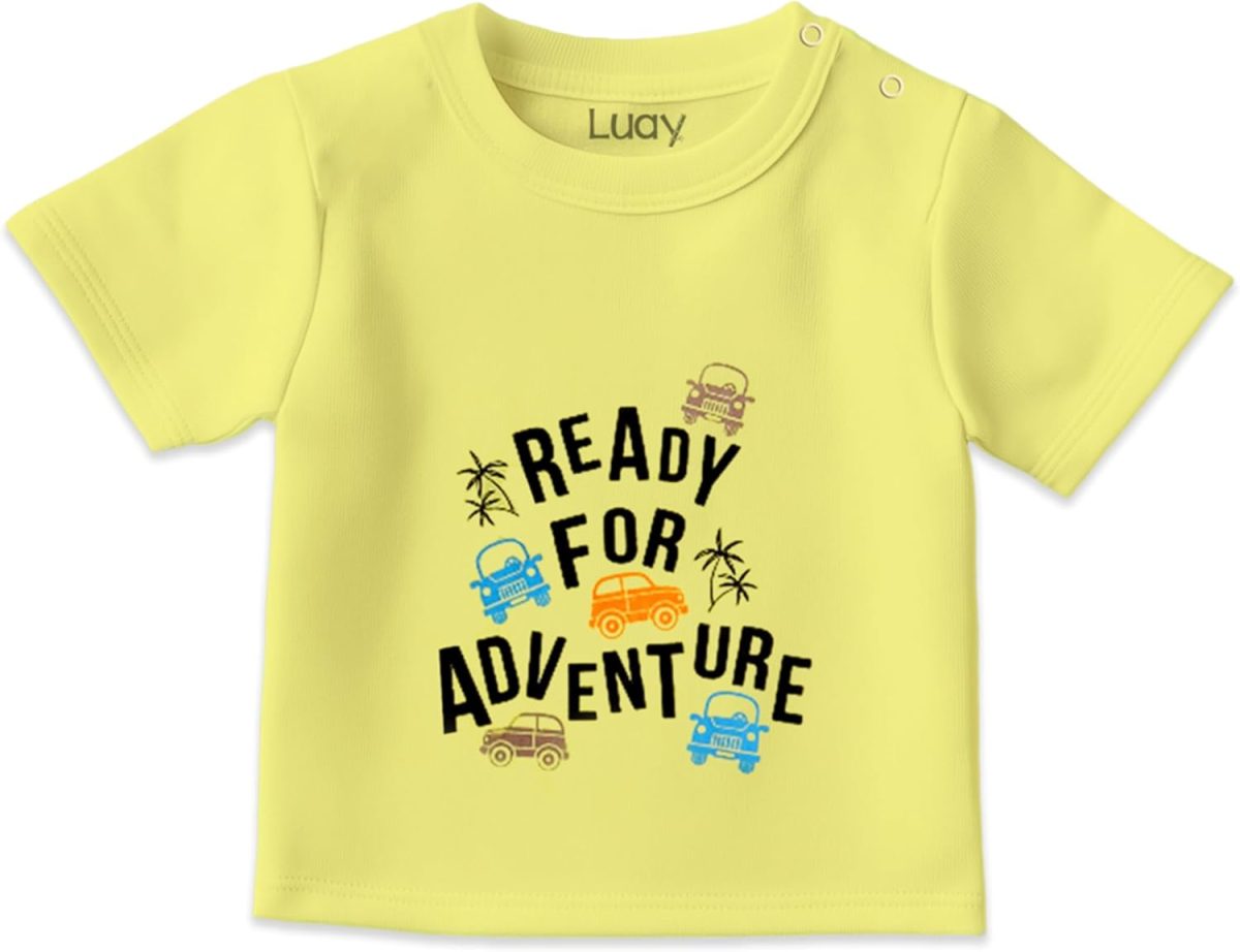 ⁦LUAY 100% Organic Cotton T-Shirts for Boys & Girls Festive Short Sleeve Styles in Vibrant Colors and Patterns for Kids and Toddlers_Regular Fit⁩ - الصورة ⁦2⁩