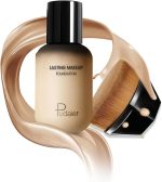 L&Wen Foundation Liquid with Magic Traceless Makeup Brush, Natural Lightweight Base Makeup Gift Set, Long Lasting, Moisturizing Nourishing, Cover Blemishes, Hide Pores 2WL