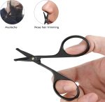 ⁦LIVINGO Nose Scissors, Round Tip Stainless Steel Nostril Scissors, Beard Scissors, Mustache, Nose Hair and Ear Scissors 9.5cm⁩ - الصورة ⁦7⁩