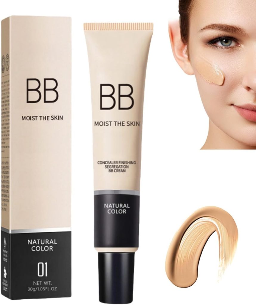 NALACAL Hydrating BB Cream Foundation, Color Correcting Tinted Moisturizer with SPF 50, Full-Coverage, Long-Lasting for All Skin Types – Medium, Light