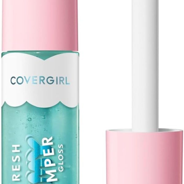 Covergirl Clean Fresh Yummy Plumper Lip Gloss, 800 Minter Is Coming, Plumper Gloss, Shiny, Vegan Formula, Easy to Apply, Minty Flavor, 0.33oz