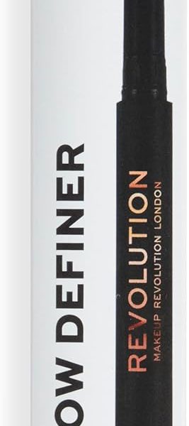 Makeup Revolution Duo Brow Definer Pencil, Add Definition, Includes Brush, Medium Brown