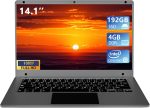 Exilapsire 14.1 inch Laptop Computer,Celeron Quad-Core Up to 2.2 GHz,4GB RAM and 320GB SSD,W11 Laptop Computers with FHD IPS,Slim and Lightweight Notebook,Work and Students laptops,Gray,WPS