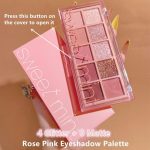 ⁦Xspring 10-Color Eyeshadow Palette, Matte & Shimmer Blendable Makeup, Waterproof Longwear Pigmented Shadows - Perfect for Travel⁩ - الصورة ⁦5⁩