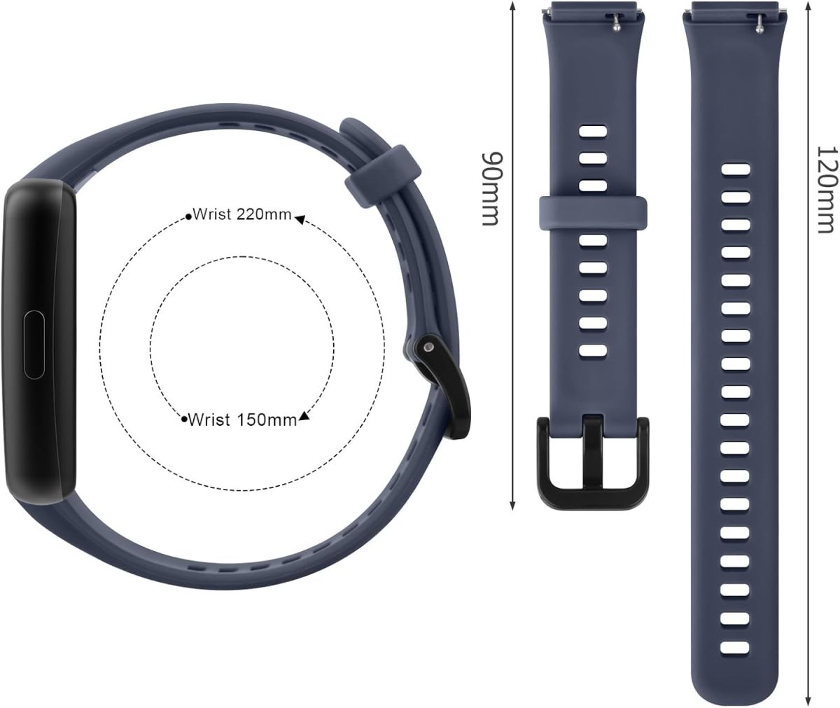 ⁦Silicone Band for Huawei Band 7 Strap,waterproof breathable sports strap for Huawei Band 7 for Woman Man⁩ - الصورة ⁦4⁩