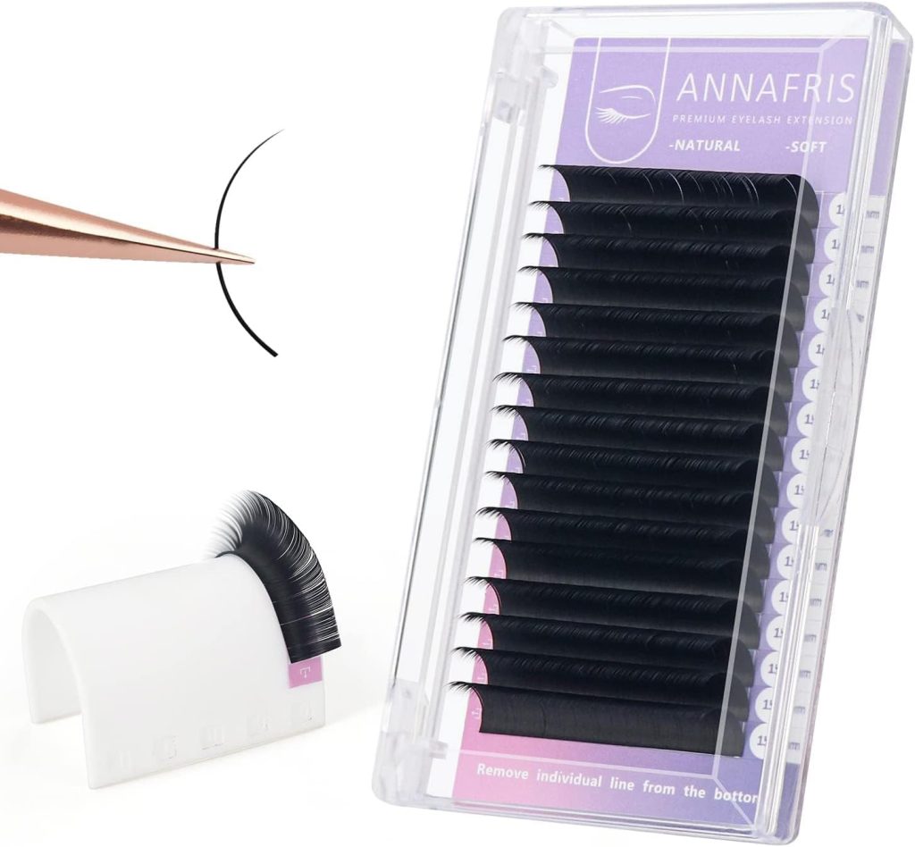 16 Rows Volume Classic Eyelash Extension 0.05 D Curl 10mm Matte Black Individual False Eye Lashes Extension Salon Use Natural Soft Fake Eyelashes Supplies (0.05 D, 10mm)