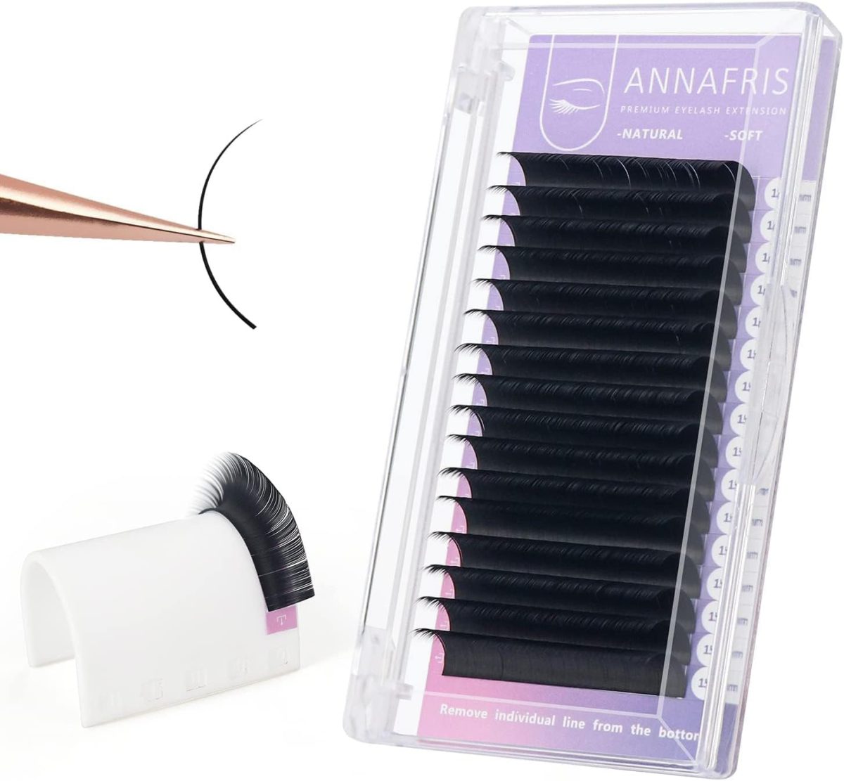 16 Rows Volume Classic Eyelash Extension 0.05 D Curl 10mm Matte Black Individual False Eye Lashes Extension Salon Use Natural Soft Fake Eyelashes Supplies (0.05 D, 10mm)