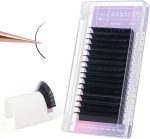 16 Rows Volume Classic Eyelash Extension 0.05 D Curl 10mm Matte Black Individual False Eye Lashes Extension Salon Use Natural Soft Fake Eyelashes Supplies (0.05 D, 10mm)