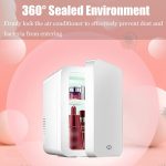 ⁦Makeup beauty mini fridge, 8l portable cosmetic refrigerator, makeup mirror fridge, led lighting, glass panel, used for beauty skin care in home/car⁩ - الصورة ⁦3⁩