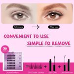 ⁦OneNine False Eyelashes, 36pcs 8-11cm Lash Clusters Lash Extensions, Reusable Strip Lashes DIY Eyelash Extension Curl Long Individual Lashes Eyelash Clusters, Easy to Apply⁩ - الصورة ⁦6⁩