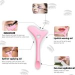 ⁦KASTWAVE Eyeliner Stencils Wing Tips, Cat Eyeliner Stencil Molds Pads Silicone Eyeliner Aid Marscara Drawing Aid, Face Cream, Easy Makeup Tool, Resusable Eyeliner Applicator Tool (Pink)⁩ - الصورة ⁦2⁩