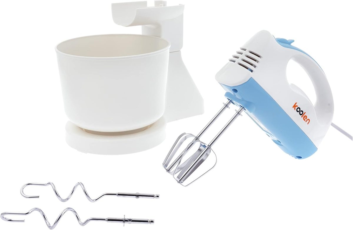 ⁦Koolen Hand Mixer with Bowl, 150W, White and Black⁩ - الصورة ⁦2⁩