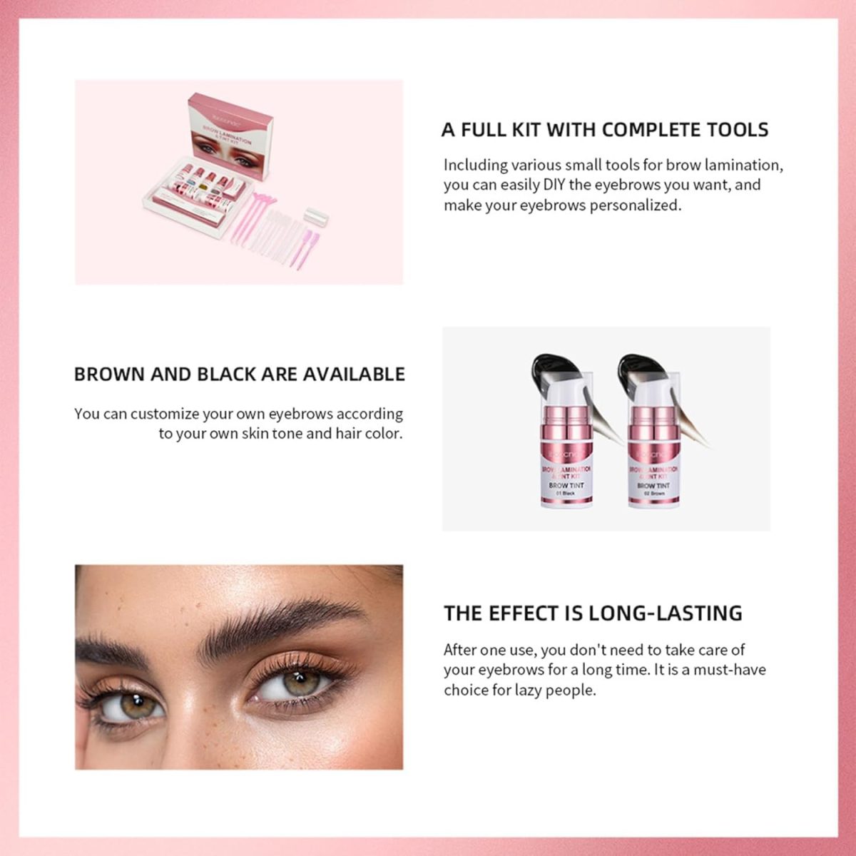 ⁦Eacam Brow lamination & tint kit DIY Eyebrows Lifting Styling Kit for Beautiful Eyebrows Long-lasting⁩ - الصورة ⁦8⁩