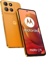 Motorola Moto G15 Dual-SIM 128GB ROM + 4GB RAM (GSM Only | No CDMA) Factory Unlocked 4G/LTE Smartphone (Sunrise Orange) - International Version