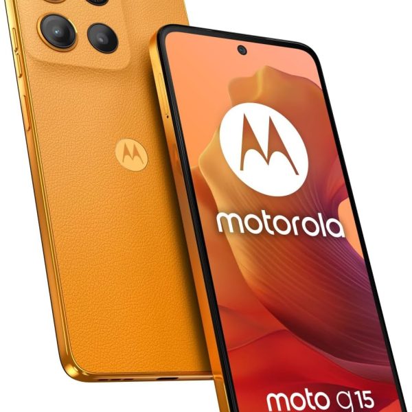 Motorola Moto G15 Dual-SIM 128GB ROM + 4GB RAM (GSM Only | No CDMA) Factory Unlocked 4G/LTE Smartphone (Sunrise Orange) - International Version