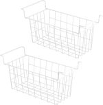 Homics Chest Freezer Baskets 15.5 Inch, Chest Freezer Organizer Bins Metal Wire Storage Baskets with Hanging Handles for Deep Freezer, Set of 2
