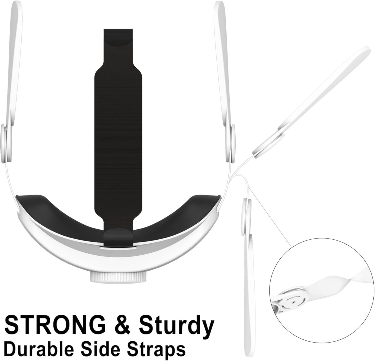 ⁦SUIMUMU Compatible with Oculus Quest 2 Head Strap VR Accessories Replacement for Meta Quest 2 Comfort Soft Headband Adjustable Size Elite Strap⁩ - الصورة ⁦5⁩