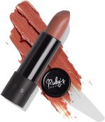 Ruby's Organics Semi-Matte Lipstick for Women, Hydrating and Highly Pigmented, Moisturizing & Non Drying, Lightweight & Long Lasting Formula, Lip Makeup, Paraben-Free, Brown Cocoa, 3.7g