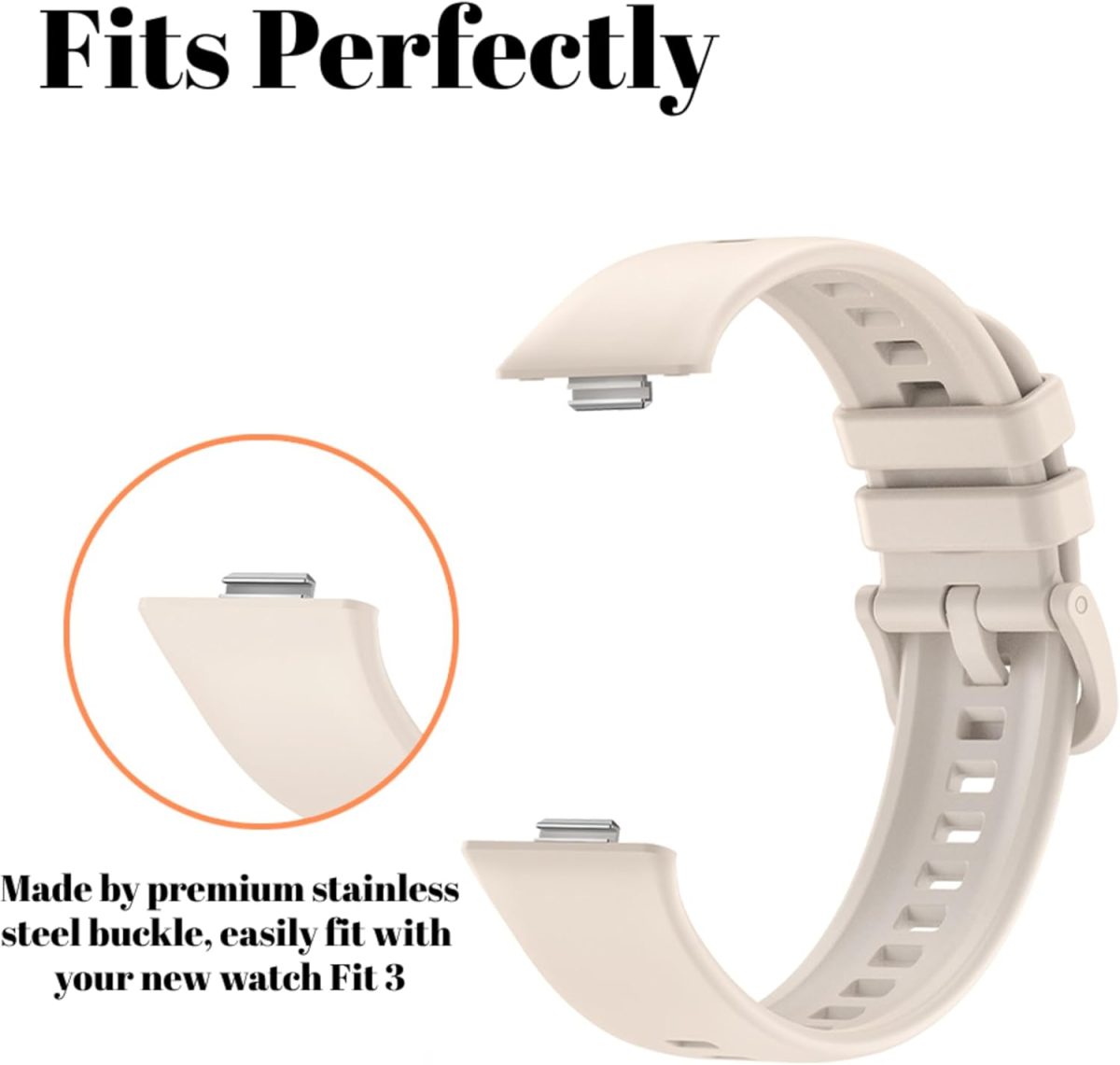 ⁦NESLIN Band Compatible with Huawei Watch Fit 4/4 Pro 2025/Fit 3 Strap with Colorful Buckle, Breathable Silicone Soft Band Comfortable Strap Replacement for Huawei Watch Fit 4/4 Pro Men Women⁩ - الصورة ⁦6⁩