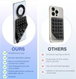 ⁦EKIND 2PCS Silicone Suction Cup Phone Holder, Silicon Adhesive Phone Grip,28 & 42 Double-Sided Sticky Grip, Hands-Free Phone Stand for Mirror, Window, Desk for Selfies, Video Calls(Black)⁩ - الصورة ⁦3⁩