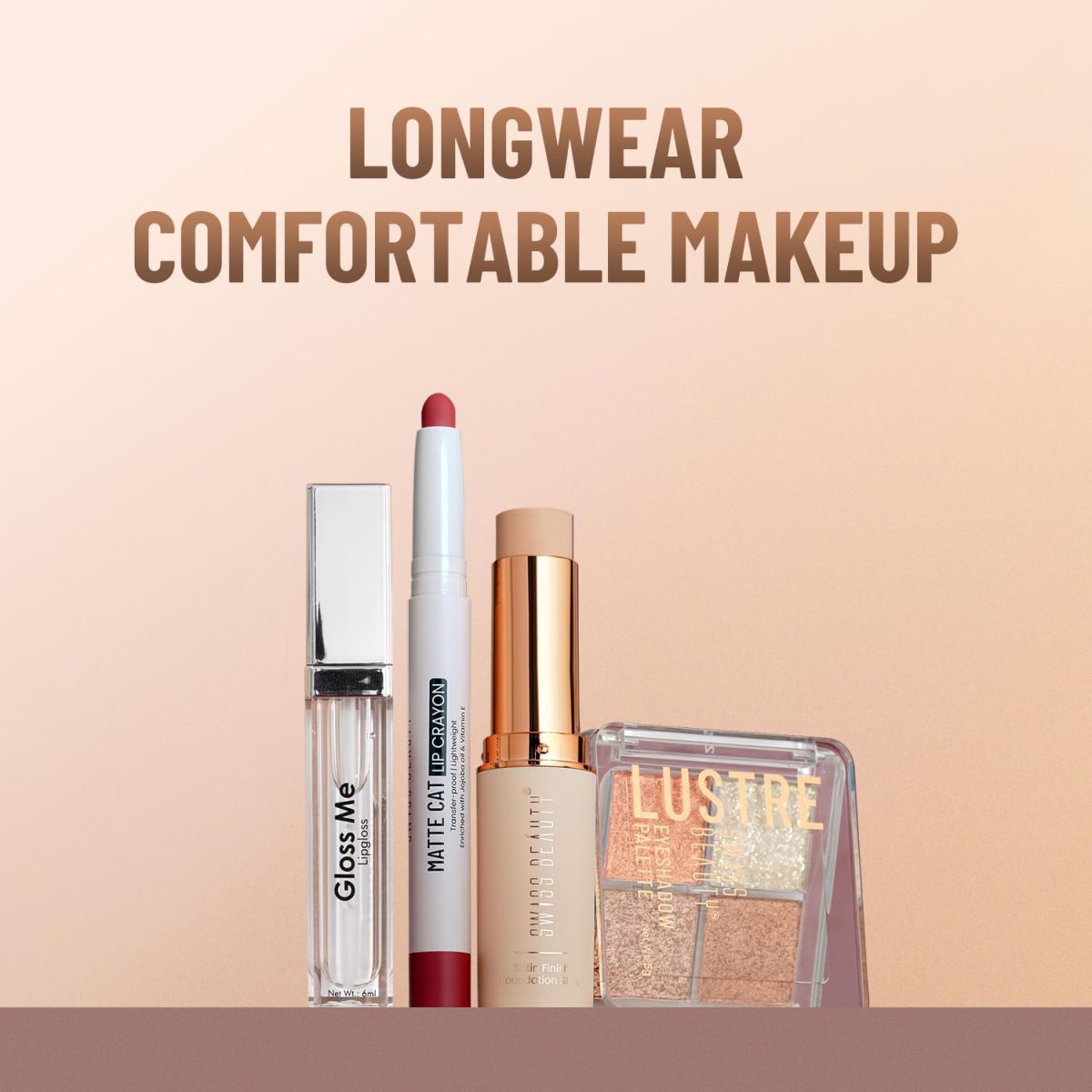 ⁦SWISS BEAUTY Metallic Gloss Me Lip Gloss | Lightweight,Non Sticky and Hydrating Lip Gloss| White, 6Ml⁩ - الصورة ⁦8⁩