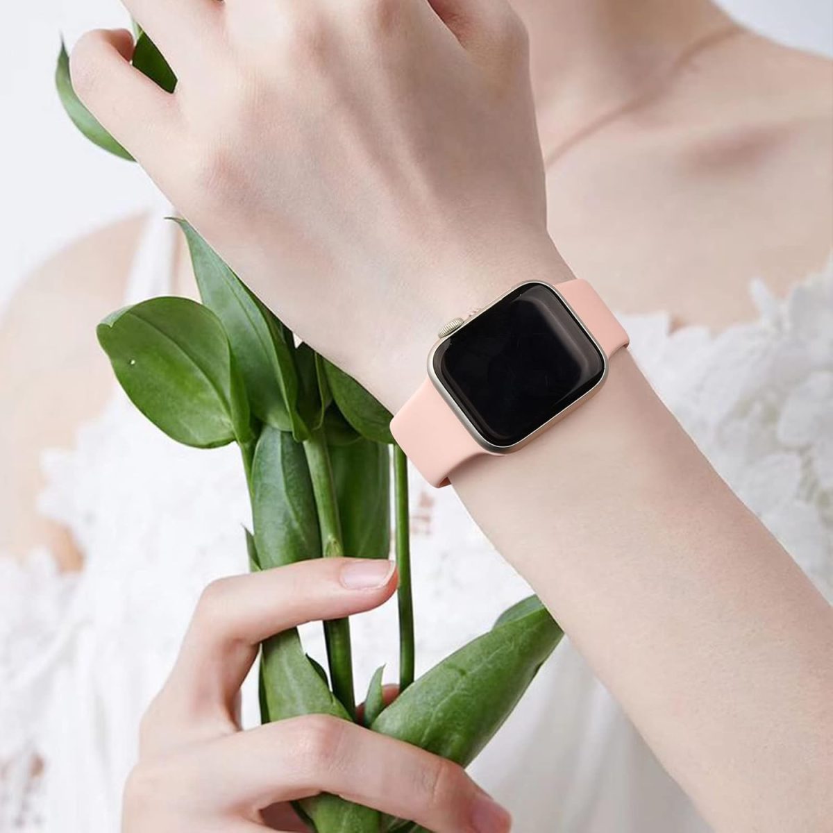 ⁦4 Pack Liquid Silicone Bands for Apple Watch Band 49mm 45mm 44mm 42mm 41mm 40mm 38mm,Soft Waterproof Strap for iWatch Series Ultra2/Ultra/9/8/7/6/5/4/3/2/1/SE Women Men⁩ - الصورة ⁦6⁩