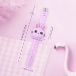 ⁦Xspring Kids Watches, Girls Digital Watch with Clamshell Design, Rabbit Shape Kids Watch, Fashion Silicone Band Watch, Cartoon LED Digital Watch, Gifts for Girls Age 2-8⁩ - الصورة ⁦4⁩