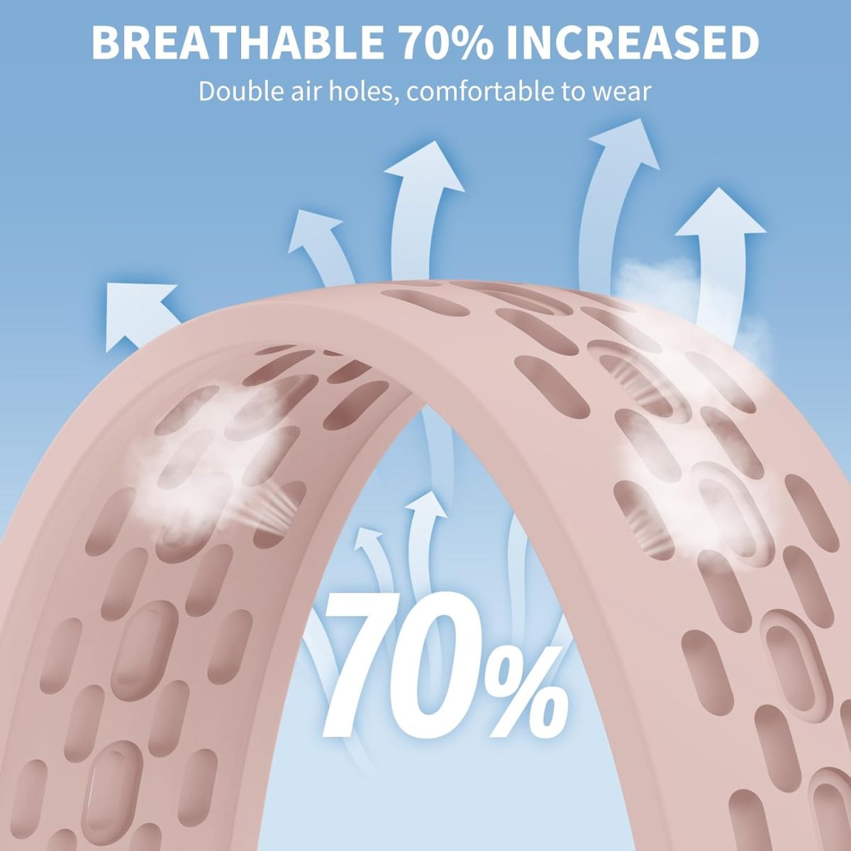 ⁦VEMIGON Breathable Bands Compatible with Samsung Galaxy Watch 7/6/5/4 Band 40mm 44mm/Galaxy Watch 6/4 Classic 47mm 43mm 46mm 42mm/Watch 5 pro 45mm, 20mm Silicone Sport Replacement Strap⁩ - الصورة ⁦2⁩