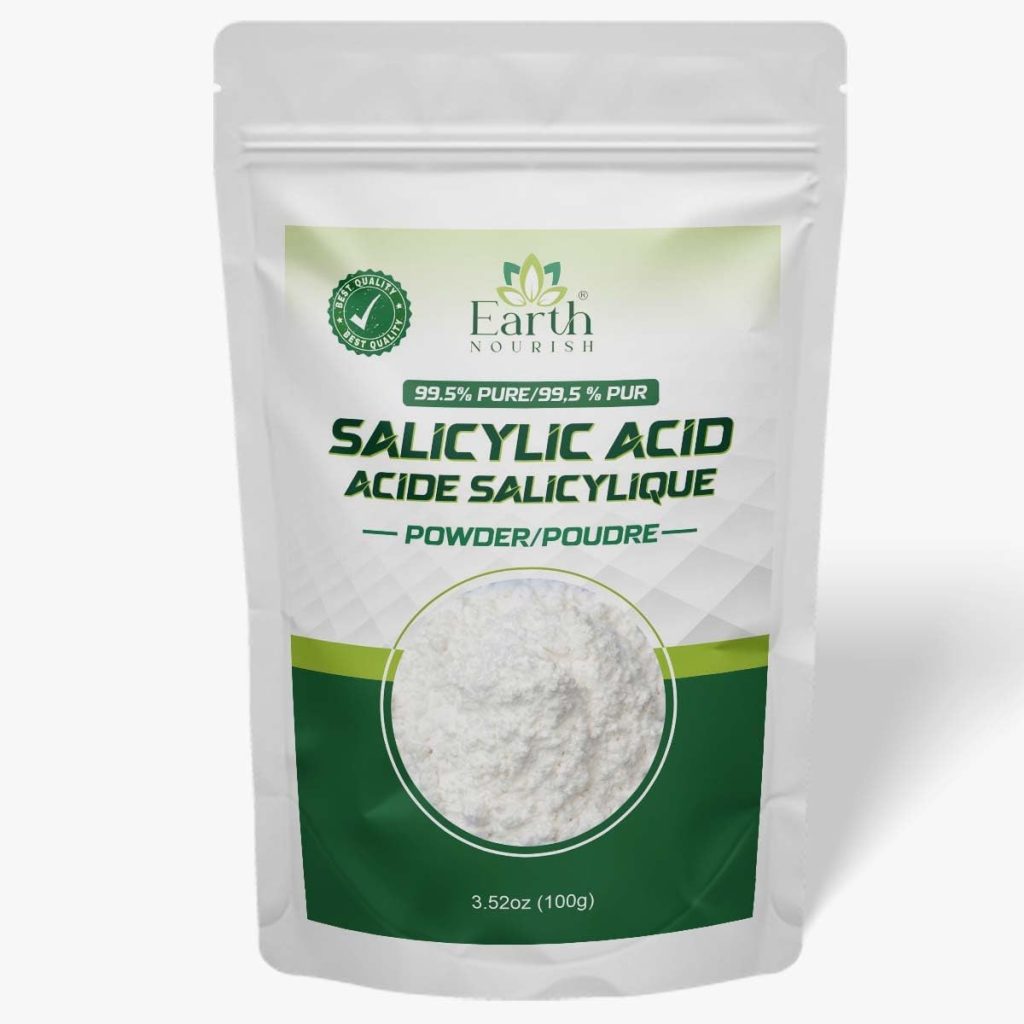 Earth Nourish Salicylic Acid Powder -100g / 3.52 Oz | Pure Original Ingredients with No Adulterants, Cosmetic Grade for DIY Skin Care & Industrial Use