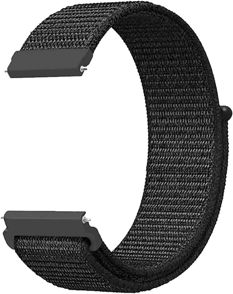 SYOSI 22mm Soft Nylon Watch Bands Compatible for Samsung Galaxy Watch 46mm/Samsung Galaxy Watch 3 45mm/Gear S3 Frontier/Classic, Sport Strap Wristband Replacement Bracelet for Women Men (black), 22mm