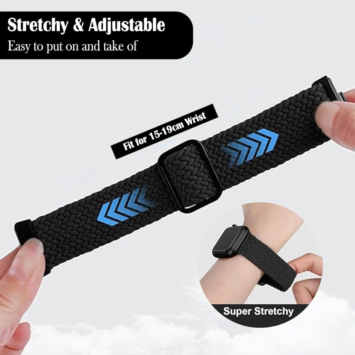 ⁦Arshany Replacecment Band Compatible with Huawei Watch Fit 3 for Women Men, Adjustable Braided Bands Straps Elastics Sport Wristband Nylon Band for Huawei Watch Fit 3 Strap⁩ - الصورة ⁦3⁩