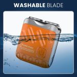 ⁦Azonee Mini Rechargeable Electric Shaver With Digital Display - Portable Luggage/Suitcase Design Rotary Shaver for Men, Home and Travel (Orange)⁩ - الصورة ⁦7⁩