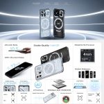 ⁦Doo.gee Smartphone - Powerful 5G Rugged Device with 100MP Camera, Dimensity 7300 CPU, 16GB RAM + 512GB Storage, IP68/IP69K Rated, and Android 14 LED Light Effect (Moon Shadow Black) (Silver)⁩ - الصورة ⁦6⁩