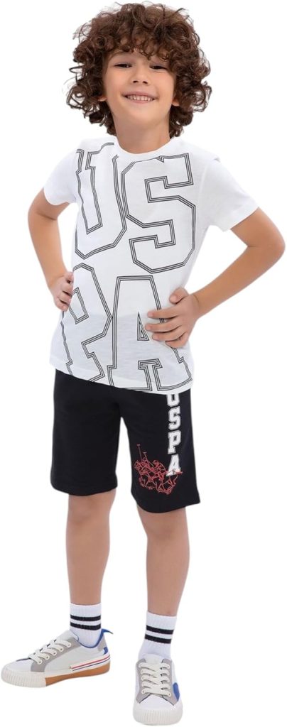 U.S. POLO ASSN. Boys Beige Bermuda Set US1090-C-V1 6-7 Years Beige