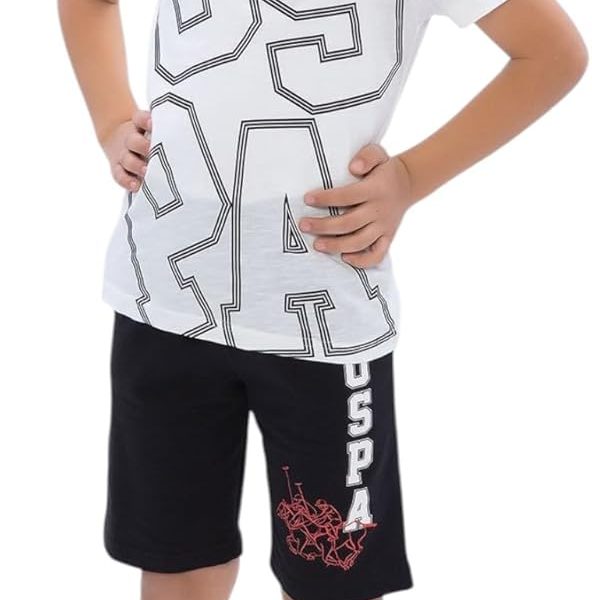 U.S. POLO ASSN. Boys Beige Bermuda Set US1090-C-V1 6-7 Years Beige
