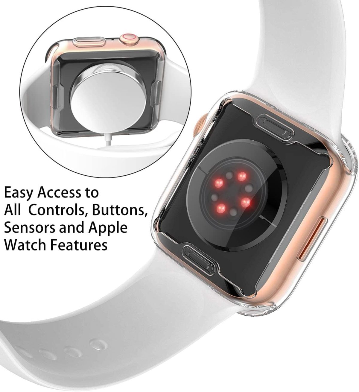⁦Julk [2-Pack] 45mm Case for Apple Watch Series 9 (2023) Series 8 Series 7 Screen Protector, Overall Protective Case TPU HD Ultra-Thin Cover for iWatch, Transparent⁩ - الصورة ⁦6⁩