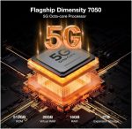 ⁦V MAX Plus Rugged Smartphone 5G,22000mAh 16GB+512GB Android 14 Rugged Phone,200MP+32MP+20MP Night Vision Rugged Cell Phone,6.58" FHD+120Hz IPS Screen,IP68/IP69K Waterproof Phone,NFC/OTG (Black)⁩ - الصورة ⁦2⁩