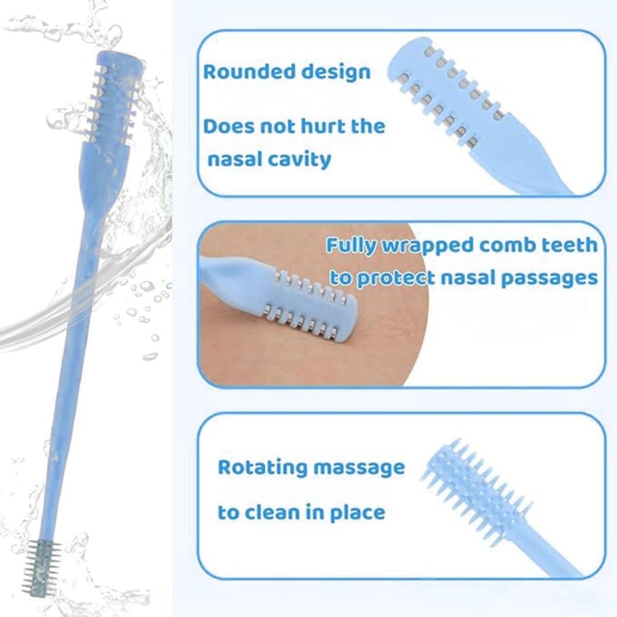 ⁦Tazweeq 5 Pcs Nostril Hair Removal Tool, 2-in-1 Nose Hair Clipper, Nostril Hair Remover Tool, Portable 360° Rotating Nose Hair Cutter with Ear Picker for Women and Men⁩ - الصورة ⁦4⁩