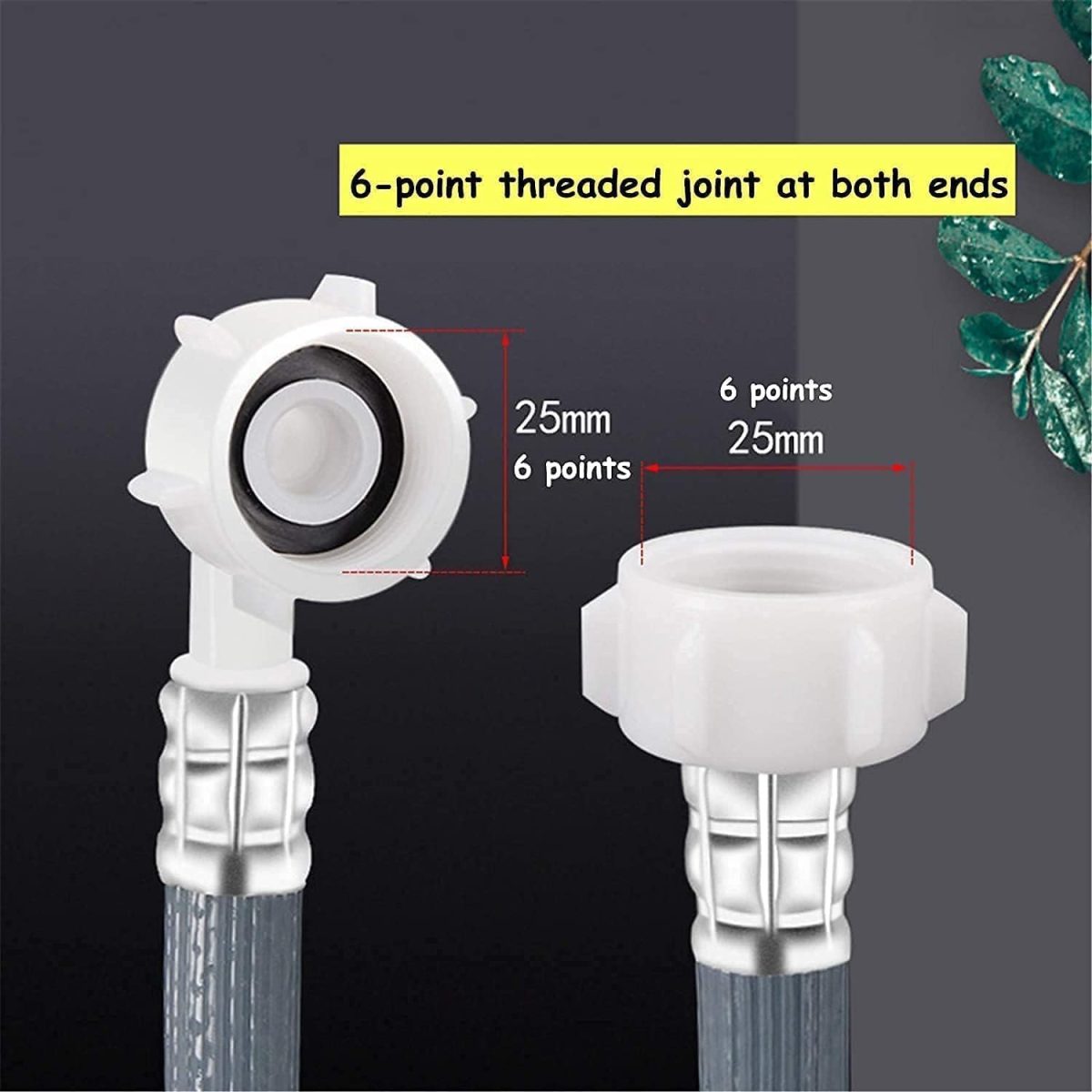 ⁦Lonimia Premium Quality Extra Long Universal Washing Machine/Dishwasher Inlet Fill Hose 2.5 Metre,Adapter For Fully Automatic Washing Machine,Reliable Dishwasher Explosion-proof Extension Tube⁩ - الصورة ⁦3⁩