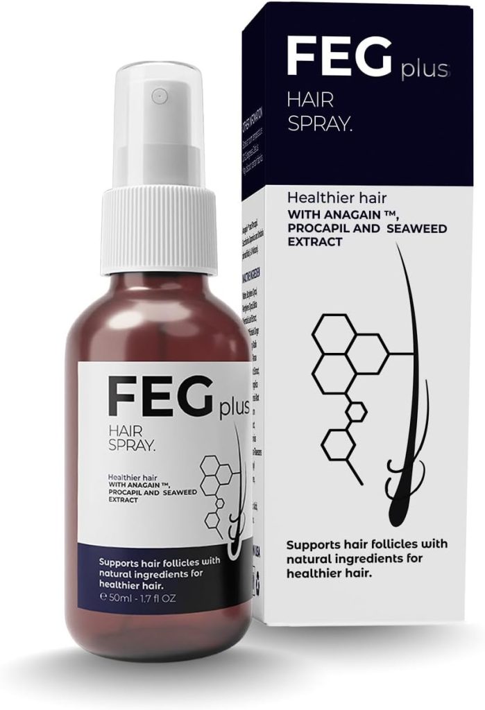 FEGPLUS Hair & Beard Growth Serum, 22% Seaweed Extract Rosemary, Redensyl, Anagain & Minoxidil 5% for Hair Growth Booster, Thicker, Longer and Stronger Hair Spray 50ml